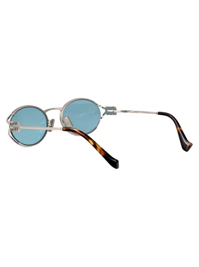 Miu Miu Argento Metal Sunglasses In Metallic