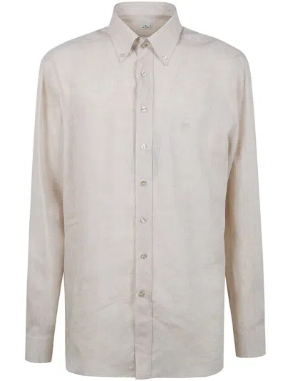 Etro Tailored Shirt Button Down Collar Long Sleeves In Neutral