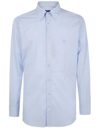 Etro Tailored Shirt Button Down Collar Long Sleeves In Blue
