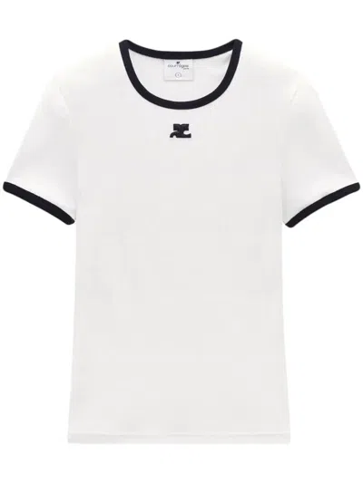 Courrèges Courreges Women Signature Contrast T-shirt In White