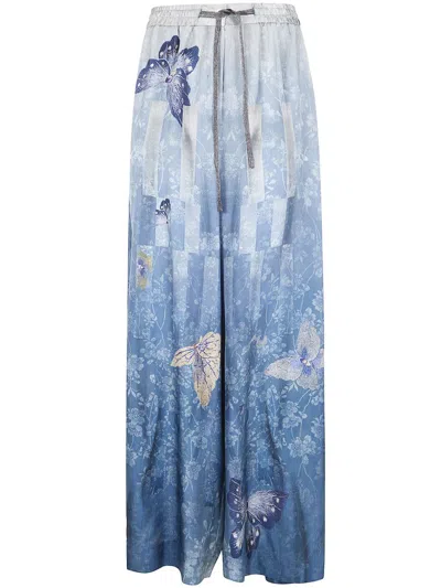 Pierre-louis Mascia Patterned Casual Pants In Blue