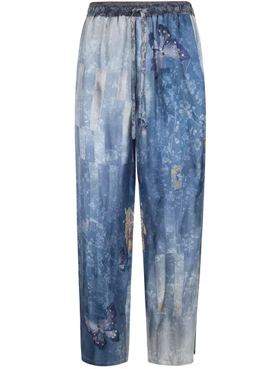 Pierre-louis Mascia Printed Trousers In Blue