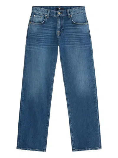 7 For All Mankind Calie Straight Leg Explorer Denim Trousers In Blue
