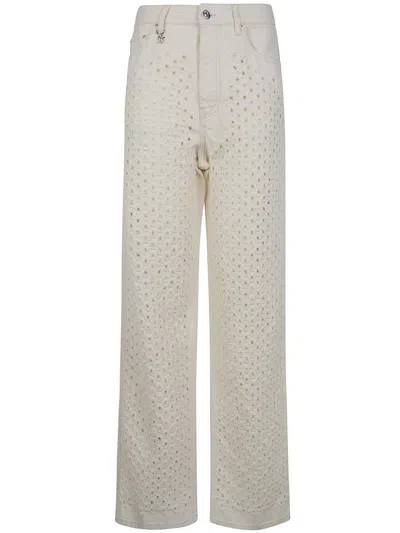 Amiri Boucle Denim Straight Jeans Clothing In White
