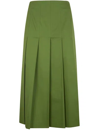 Drhope Dr. Hope Pleated Cotton Twill Skirt Clothing In Green
