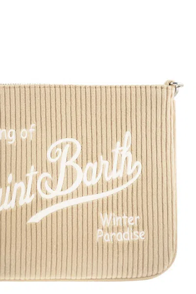 Mc2 Saint Barth Parisienne - Corduroy Clutch Bag In Neutral