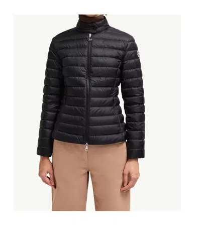 Moncler Polyamide Igelle Jacket High Collar Quilted In Black