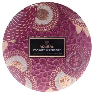 Voluspa Japonica Collection 3 Wick Tin Candle - Foraged Wildberry By  For Unisex - 12 oz Candle In Pink