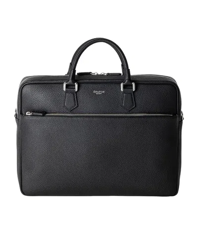 Serapian Slim Cachimere Leather Briefcase In Black
