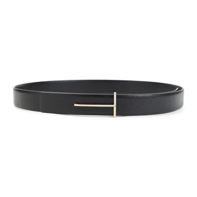 Tom Ford Smooth Finish Leather Belt Accessory In Black