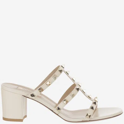 Valentino Beige Rockstud Heels In White