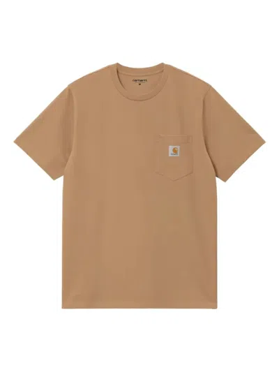 Carhartt Pocket-logo T-shirt In Brown