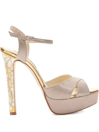 Freya Rose Rose Ankle-strap Heeled Sandals In Neutral