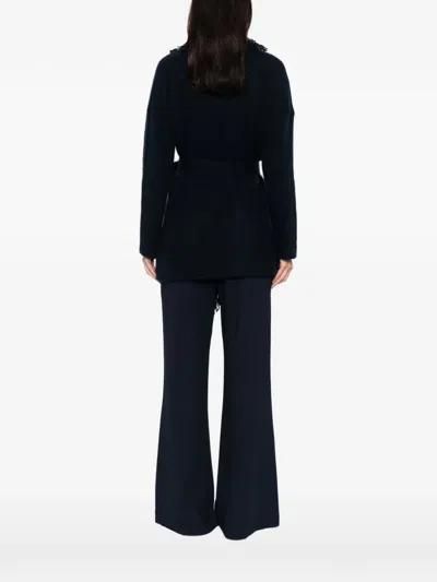 Hemisphere Fringed Belted Cardigan In Black