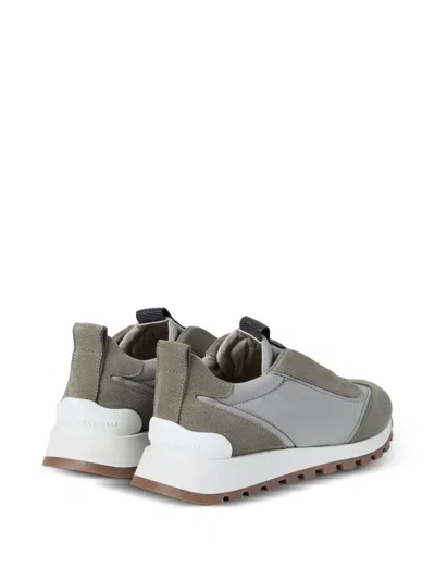 Brunello Cucinelli Runners Sneakers Pull Tab Rubber Sole In Green