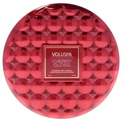 Voluspa 3 Wick Tin Candle - Cherry Gloss By  For Unisex - 12 oz Candle In Red