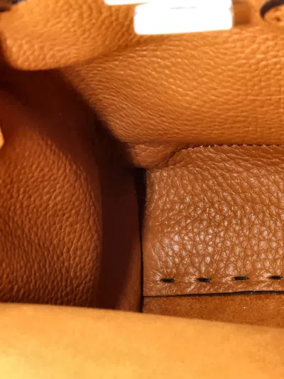 Pre-owned Fendi Selleria Peekaboo Bag Rigid Leather Regular Satchel In Black