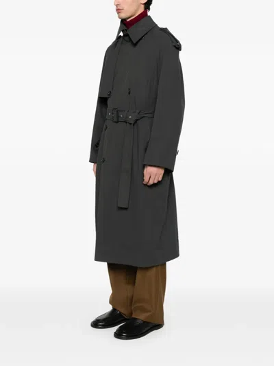 Federico Cina Belted Double-breasted Coat In Black