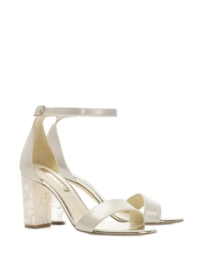 Freya Rose Martene Embellished-heel Sandal In White
