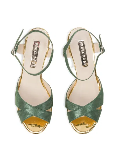 Freya Rose Zahra Ankle-strap Heeled Sandals In Green