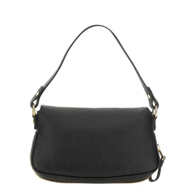Tom Ford Folded-design Pebbled-leather Shoulder Bag In Black