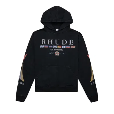 Pre-owned Rhude Yacht Club Hoodie 'vintage Black' | Men's Size Xl