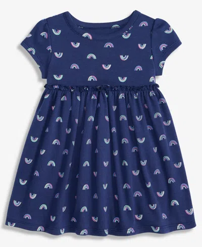 First Impressions Baby Girls Mini Rainbow Printed Dress, Macy's Exclusive In Blue
