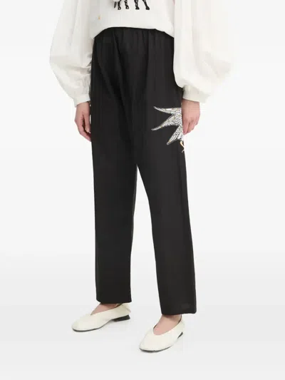 Sleeper Embroidered Trousers In Black