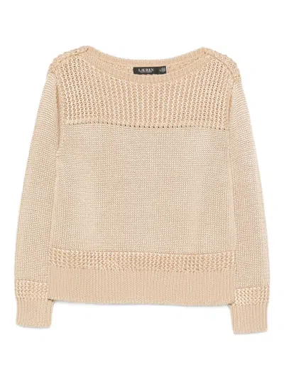 Ralph Lauren Open-knit Sweater In Neutral