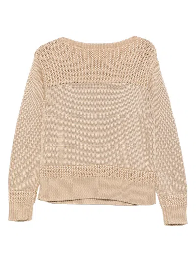 Ralph Lauren Open-knit Sweater In Neutral