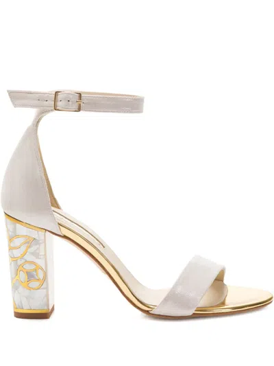 Freya Rose Rozu Ankle-strap Heeled Sandals In White