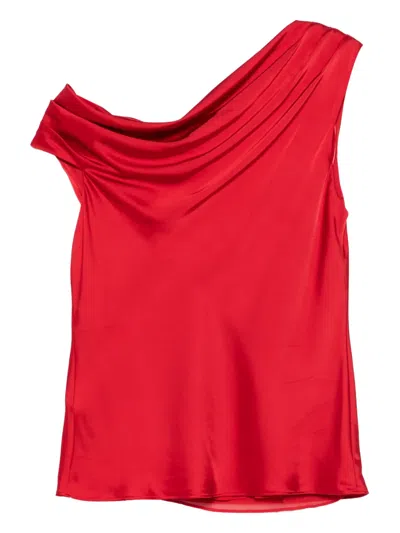 Ralph Lauren Draped-detail Blouse In Red
