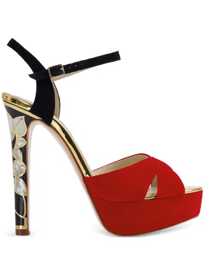 Freya Rose Rose In Bloom Heeled Sandals In Multi