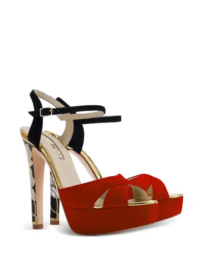 Freya Rose Rose In Bloom Heeled Sandals In Multi