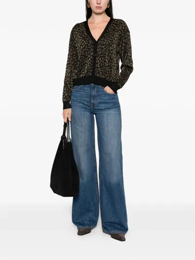 Ralph Lauren Animal-patterned V-neck Cardigan In Green