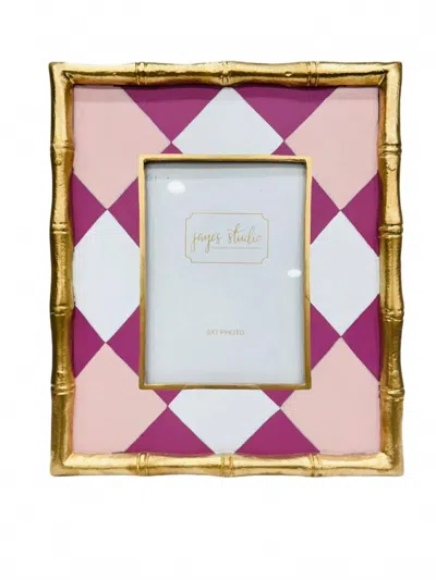 Jaye's Studio Buffalo Plaid Chang Mai Photo Frame In Pink In Multi
