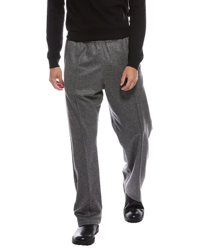 Todd Snyder Grey Cashmere -blend Wide Leg Pintuck Pant In Gray