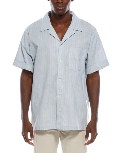 Simkhai Poe Linen-blend Camp Shirt In Blue