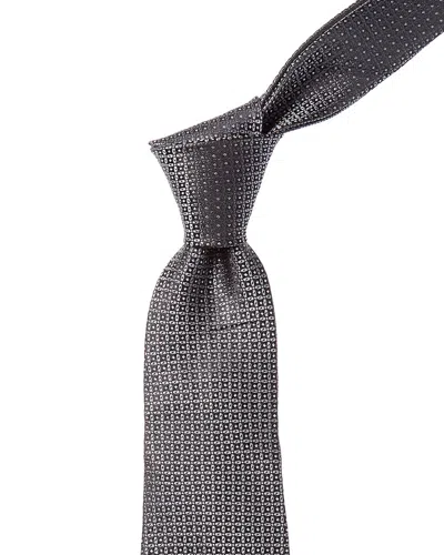 Canali Grey Silk Tie In Gray