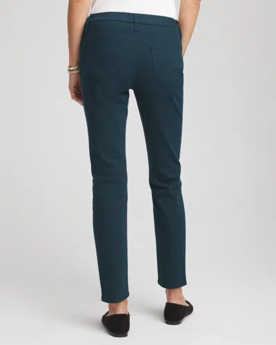 Chico's Girlfriend Slim Ankle Jeans In Teal Shadow