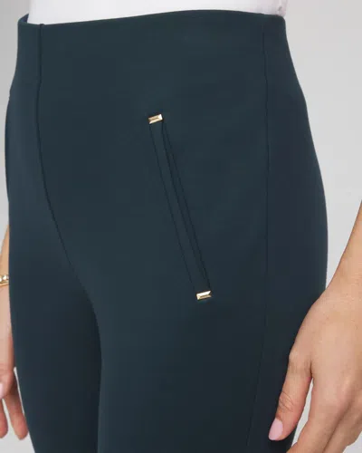 Chico's Petite Juliet Slim Trim Detail Ankle Pants In Teal Shadow