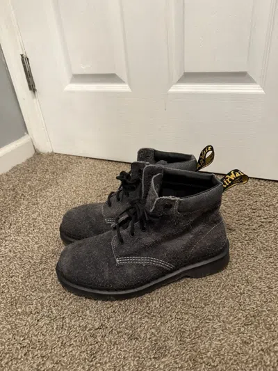 Pre-owned Dr. Martens Faded Suede Boots In Gray