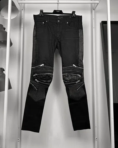 Pre-owned Saint Laurent D04 Biker Jeans In Black