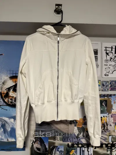 Pre-owned Rick Owens Drkshdw Gimp Hoodie Cropped In White