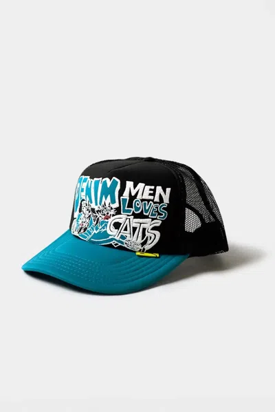 Pre-owned Kapital Denim Men Loves Cats Truck Cap In Multi