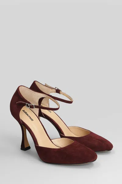Lola Cruz Elane Ankle-strap Pumps In Burgundy