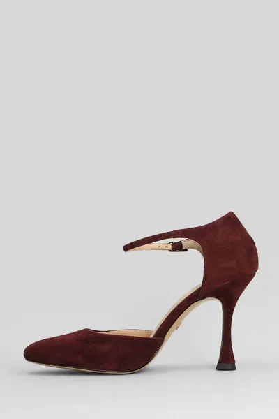 Lola Cruz Elane Ankle-strap Pumps In Burgundy