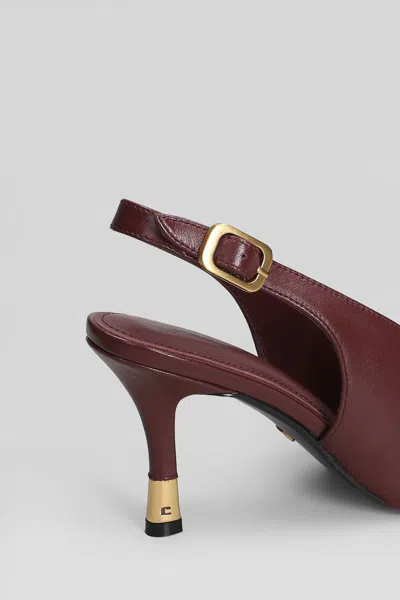 Lola Cruz Pumps In Bordeaux Leather In Burgundy