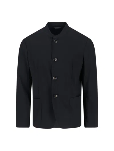 Giorgio Armani Virgin Wool Blazer In Black