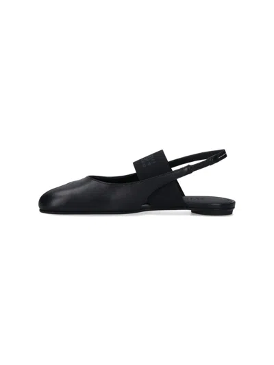 Mm6 Maison Margiela Black Anatomic Numeric Slingback Sandals In Black